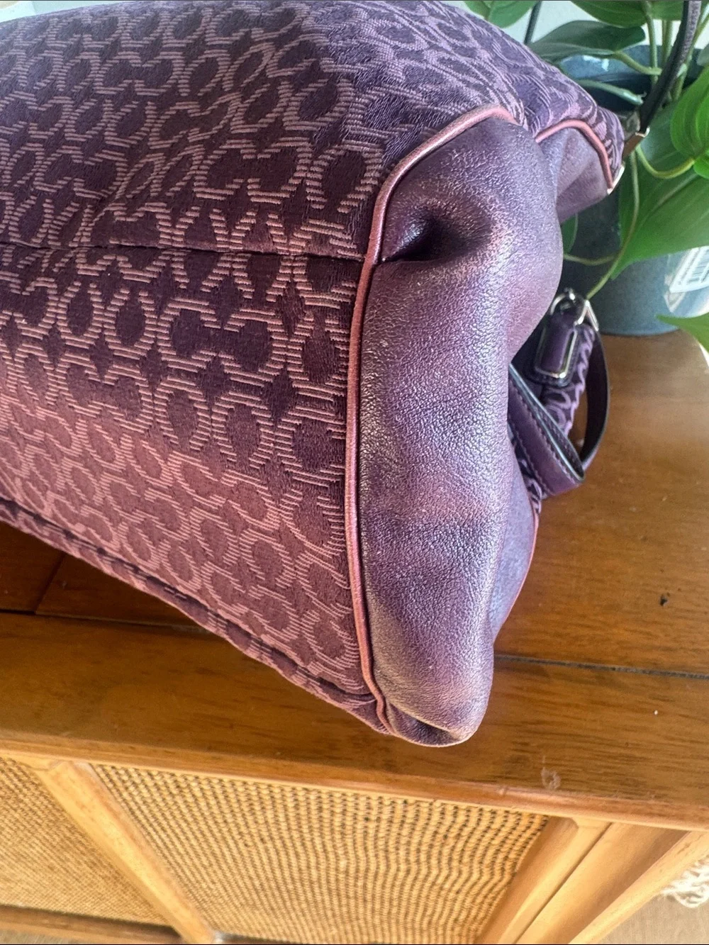 Coach Madison Phoebe Plum Signature Jacquard Shoulder Bag